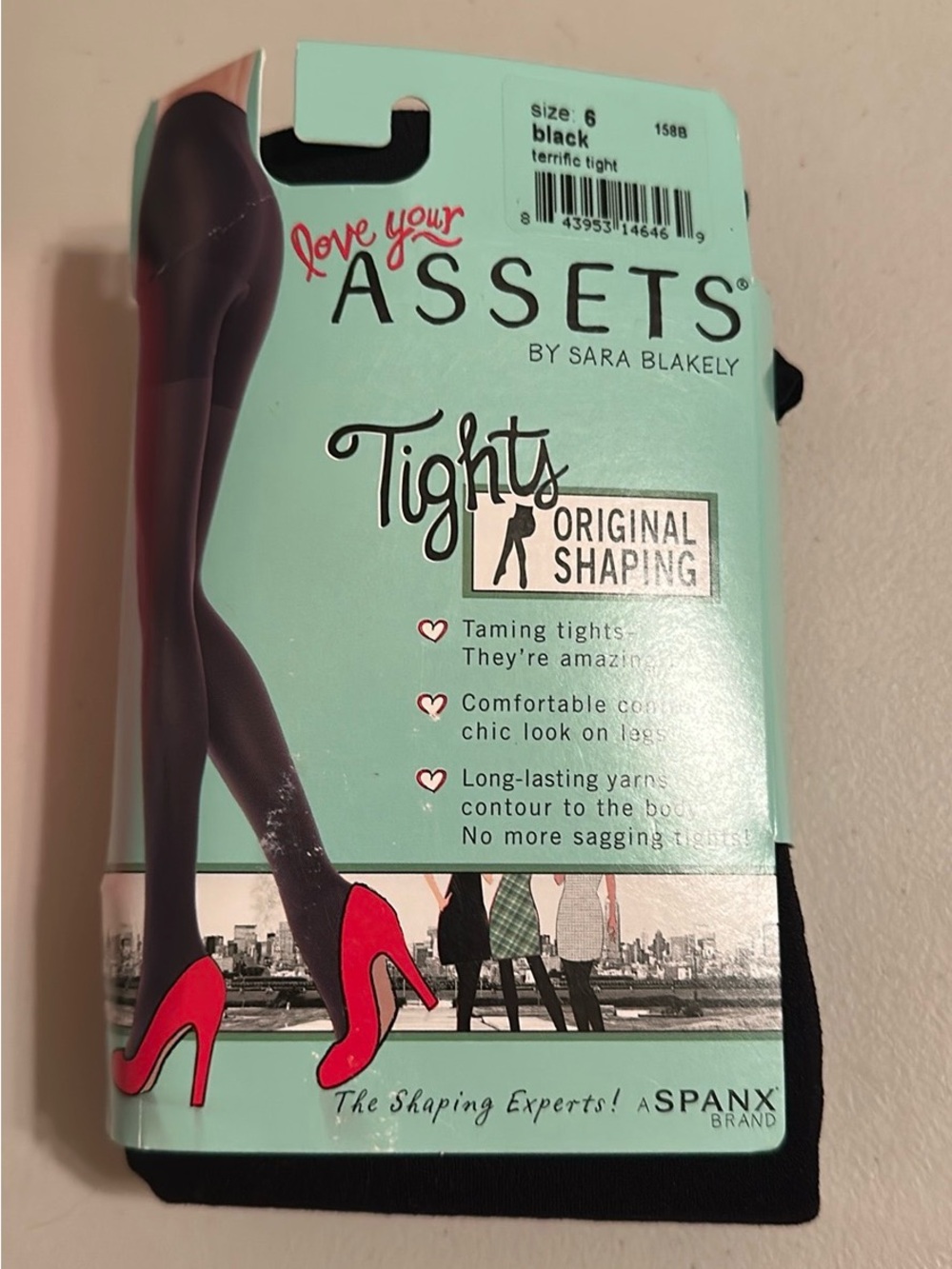 Spanx Assets Black Tights Size 6 NWT